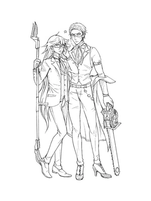 Página para Colorir Black Butler para Imprimir Grátis