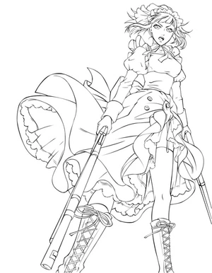 Página para Colorir Personagem de Black Butler participando da página para colorir