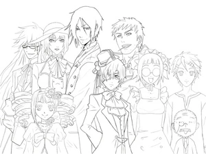 Página para Colorir Personagens de Black Butler