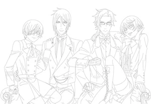 Página para Colorir Personagens da série de anime Black Butler