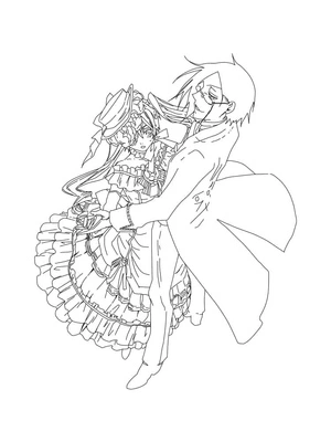 Página para Colorir Página para colorir de Ciel e Sebastian de Black Butler