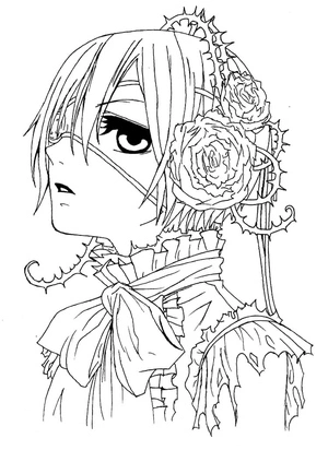 Página para Colorir Ciel de Black Butler