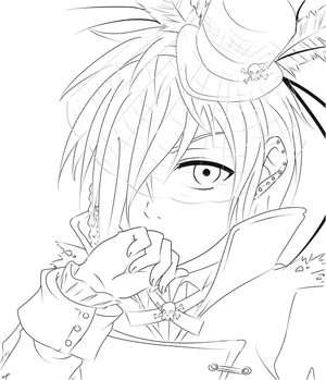 Página para Colorir Ciel Phantomhive de Black Butler