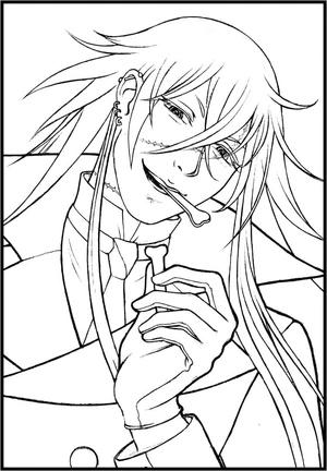 Página para Colorir Grelle Sutcliff de Black Butler