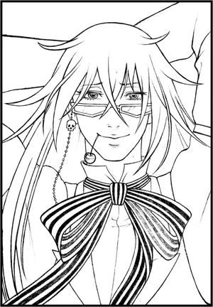 Página para Colorir Grelle Sutcliff do anime Black Butler