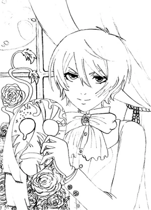 Página para Colorir Feliz Ciel Phantomhive
