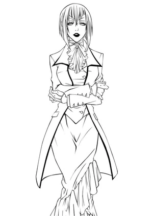 Página para Colorir Lady Crimson de Black Butler