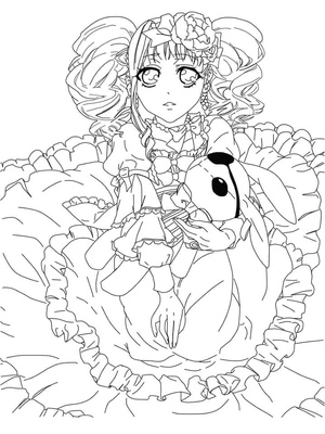 Página para Colorir Lizzy de Black Butler se chama Elizabeth Midford.