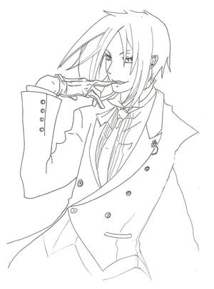 Página para Colorir Sebastian Michaelis de Black Butler