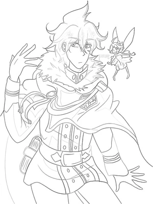 Página para Colorir Yuno Grinberryall de Black Clover