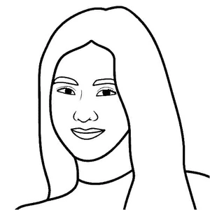 Jisoo sorrindo, fácil página para colorir Blackpink, grátis para imprimir