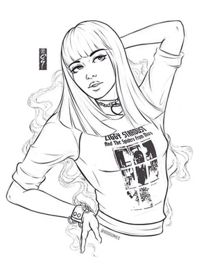 Lisa do Blackpink em pose estilosa, página de colorir detalhada Blackpink, grátis para imprimir