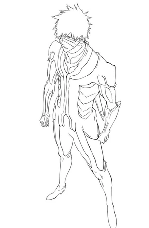 Página para Colorir Ichigo de Bleach