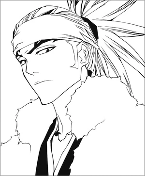 Página para Colorir Renji Abarai de Bleach