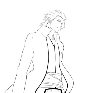Página para Colorir Sosuke Aizen de Bleach