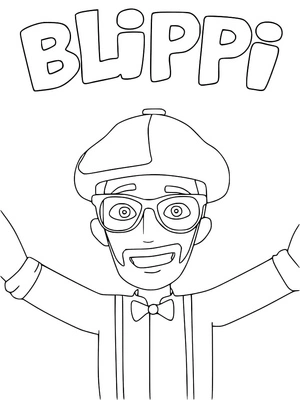 Página para Colorir Folha de Atividades do Blippi para Imprimir
