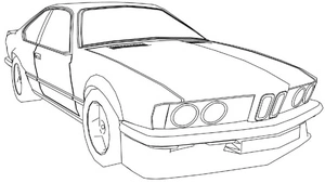 Página para Colorir Tubarão em um BMW