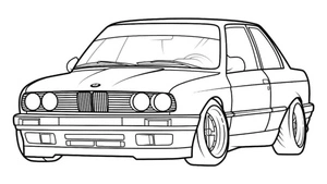 Página para Colorir BMW Coupé Vintage