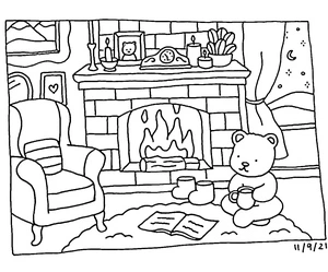 Página para Colorir Bobbie, o Urso Bom