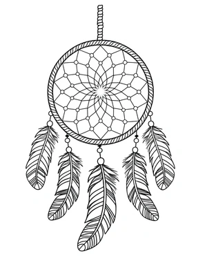 Página para Colorir Apanhador de Sonhos Boho