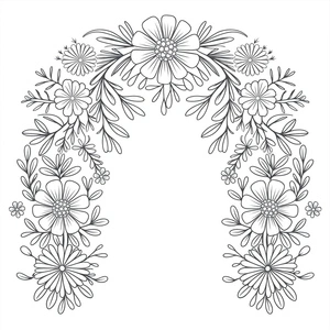 Página para Colorir Arco Boho Floral