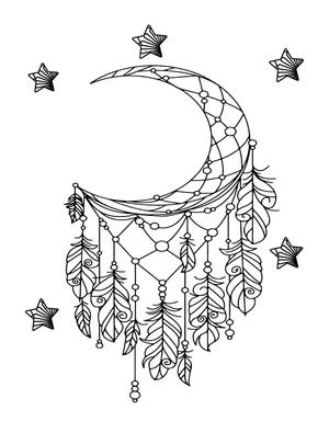Página para Colorir Boho ao Luar