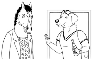 BoJack Horseman e Mr. Peanutbutter são os personagens principais da popular série animada.