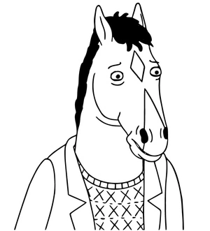 Página para Colorir Página para Colorir: BoJack Horseman para Crianças