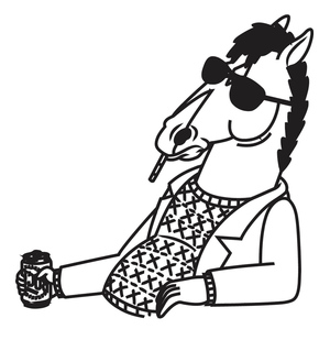 Página para Colorir Gratuita do BoJack Horseman para Imprimir