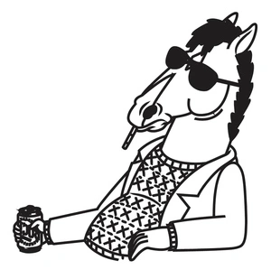 Página para Colorir Página para Colorir Gratuita do BoJack Horseman para Imprimir