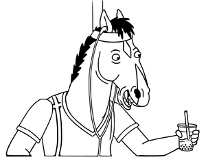 Página para Colorir do BoJack Horseman para Crianças - Para Imprimir