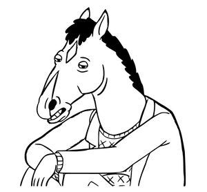 Página para Colorir de BoJack Horseman para Imprimir