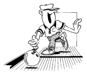 Página para Colorir Um homem jogando boliche