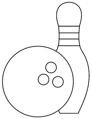 Página para Colorir Bola e Pino de Boliche
