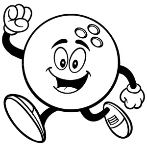 Página para Colorir Bola de Boliche Cartoon