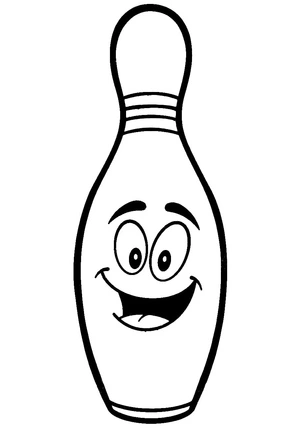 Página para Colorir Pino de Boliche Desenho Animado