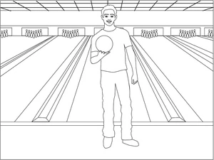 Página para Colorir Boliche Infantil Grátis