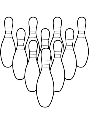 Página para Colorir Página para Colorir de Pinos de Boliche para Imprimir