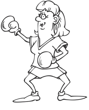 Boxeadora de Desenho Animado