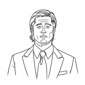 Página para Colorir do Brad Pitt