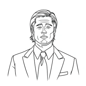Página para Colorir Página para Colorir do Brad Pitt