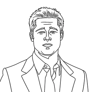 Página para Colorir Brad Pitt - O Cara Descolado