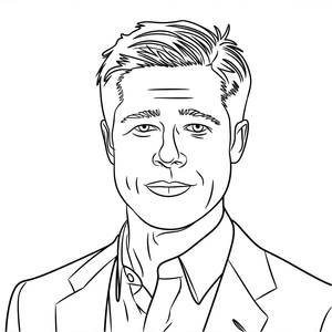 Página para Colorir Página para Colorir com Brad Pitt