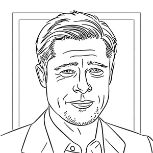 Página para Colorir do Brad Pitt