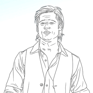 Desenho de Brad Pitt sem Limites