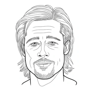 Página para Colorir Página para Colorir do Brad Pitt para Imprimir Grátis