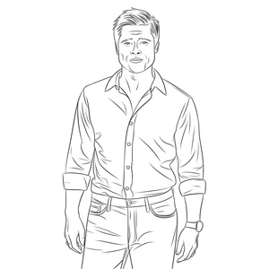 Página para Colorir Libere Brad Pitt - Página de Colorir da Liberdade