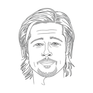 Retrato de Brad Pitt