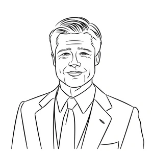 Página para Colorir Página para Colorir do Brad Pitt para Imprimir