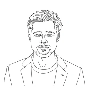 Página para Colorir Página para Colorir para Imprimir com Brad Pitt